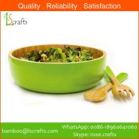 Wholesales Bamboo Colorful Salad Bowl with Servers