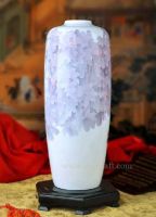 Purple flowers painting ceramic vase