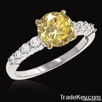3.05 ct. yellow canary diamonds engagement ring gold