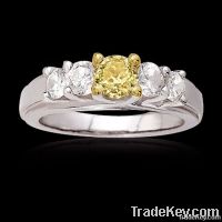 2.55 ct. yellow canary diamonds 5-stone engagement ring