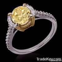 3.26 cts. Yellow canary diamonds engagement ring new