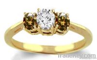 3 stone diamond engagement ring champagne diamond ring