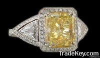Yellow canary fancy diamond ring 4.25 cts. diamond ring