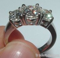 3 carat white gold genuine real DIAMOND engagement ring