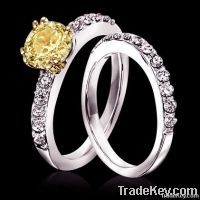 2.51 ct. yellow canary diamonds engagement ring band