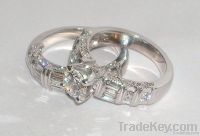 "4.76 carats diamond bridal jewelry set ring and band  "