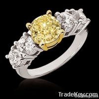 2.25 ct. yellow canary diamonds 5 stone ring gold new