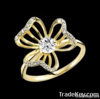 2.1 carat diamonds flower design engagement ring gold