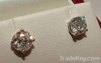 1.05 CT gorgeous round F VVS1 diamonds platinum earring