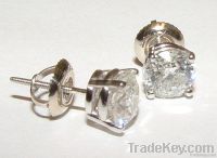 1.20 ct. ROUND natural DIAMOND STUDS EARRING post gold