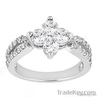 high quality Diamond wedding ring white gold 1.08 Ct.