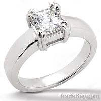 princess cut ring 0.75 Ct. sparkling DIAMOND Gold new