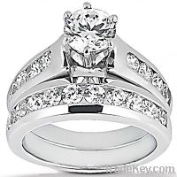 ring wedding band set gold 1.5 ct. sparkling diamonds