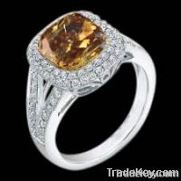 2.50 carat diamonds cognace brown engagement ring cushion cut white go