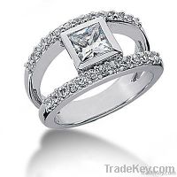 wedding ring  E VVS1 natural diamonds 1 Ct. White gold