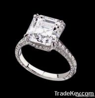 2.76 ct. Center radiant diamond jewelry ring gold white