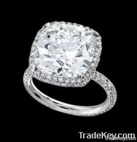 3 carat cushion & round diamonds wedding ring new