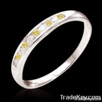 0.50 carat natural yellow canary white diamonds band