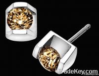 1.50 carat chocolate brown diamonds stud earrings pair