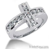 1.4 Ct. Diamonds cross shape engagement ring white gold