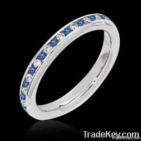 0.50 ct. blue diamonds eternity wedding band gold ring