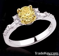 3.25 ct. yellow canary center diamond wedding ring new