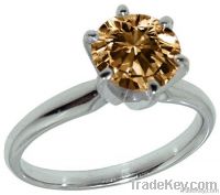0.75 carat champagne diamond engagement ring gold