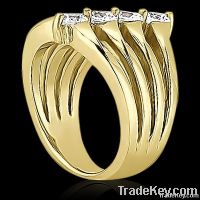 0.75 ct.DIAMOND  4 stone engagement ring gold yellow