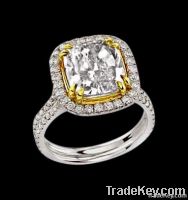 3.75 ct. cushion center diamond transcend style ring