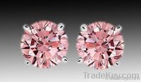 2 cts. Pink diamond stud earring white gold ear ring