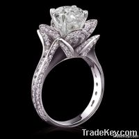 5 carat diamonds flower shape engagement ring