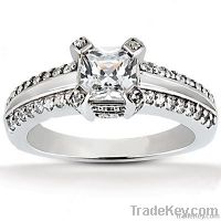 Princess cut diamond engagement ring 2.20 ct. diamonds