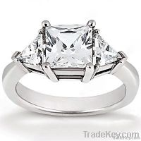 Princess cut diamond three stone ring 1.75 ct. ring