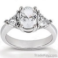 Big diamonds engagement ring three stone 2.71 ct. ring