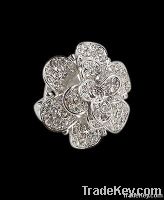 Diamond floral style jewelry ring flower white gold ring 5.50 carats