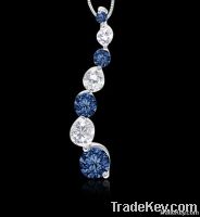 2 carat white blue diamonds journey earrings pair gold