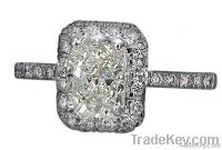 2 ct. radiant center diamond royal engagement ring