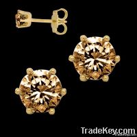 Â½ ct. diamonds stud earrings pair brown earrings pair