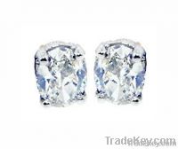 NEW OVAL CUT diamond studs earring G SI1 white gold