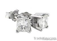 G SI1 Princess cut diamonds 1.51 ct. diamond earrings