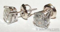 Gorgeous 14K gold 2.0 ct. diamonds earrings stud G SI1