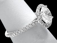 Halo diamond 3 cts. Wedding ring halo setting diamond