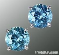 New blue diamonds earrings SI1 diamonds 3 ct. ear ring