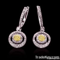 3.5 ct. yellow canary diamonds chandelier earrings gold