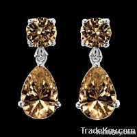 chocolate brown diamonds dangle earrings 2.50 carats