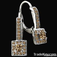 3.50 carat brown pave diamonds earrings hoop earring