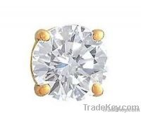 Yellow gold 1 ct. single diamond menâs stud earring