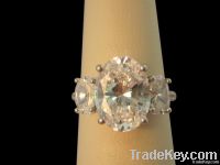 3 stone oval diamond ring 3.51 carats