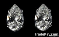 6 carats Diamonds stud earring pear cut gold ear rings