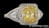 5.05 cts. diamond ring Yellow canary fancy diamond ring